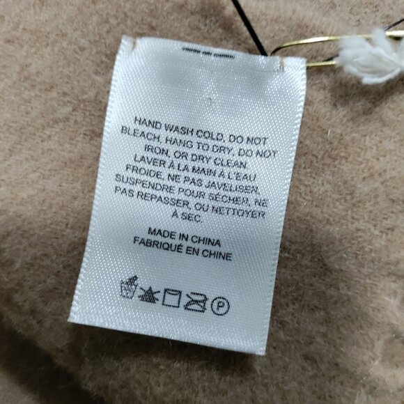 NWT Wilfred Fringed Classic Gold Camel 100% Wool Neck Warmer Scarf XXL - Picture 9 of 14